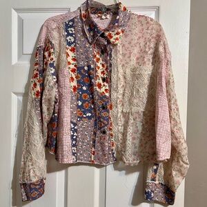 POL Multicolor Floral Patchwork Shirt